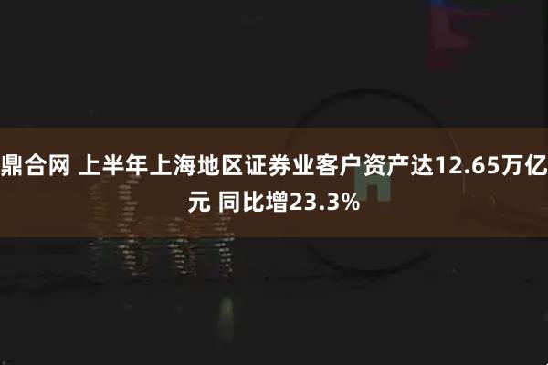 鼎合网 上半年上海地区证券业客户资产达12.65万亿元 同比增23.3%